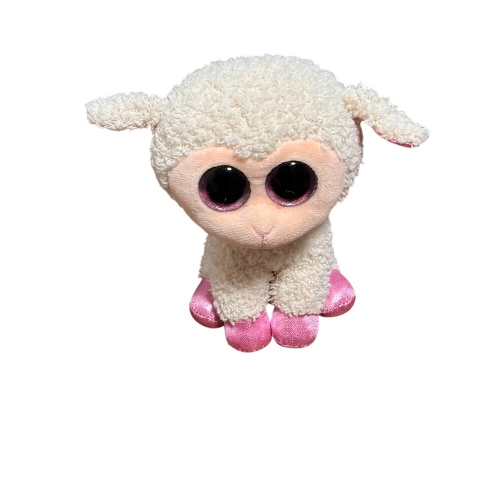 Ty Beanie Boos Twinkle Lamb Plush Beanbag White w/ Pink Hooves 2010